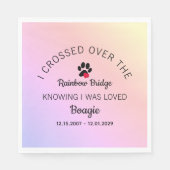 Over The Rainbow Bridge Custom Pet Memorial Serviette (Vorderseite)