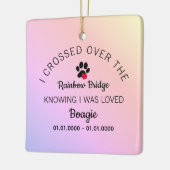 Over The Rainbow Bridge Custom Photo Pet Memorial Keramikornament (Links)