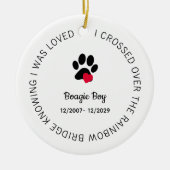 Over The Rainbow Bridge Personalized Pet Memorial Keramik Ornament (Vorne)