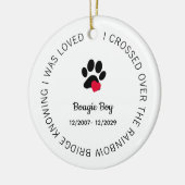 Over The Rainbow Bridge Personalized Pet Memorial Keramik Ornament (Links)