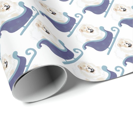 OVER THE RIVER Cream Chow Geschenkpapier (Rolleneckpunkt)