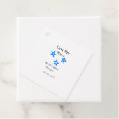 Over the Stars blue gray baby shower name date ele Geschenkanhänger (Beispiel)
