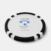 Over the Stars blue gray baby shower name date ele Pokerchips (Einzeln)