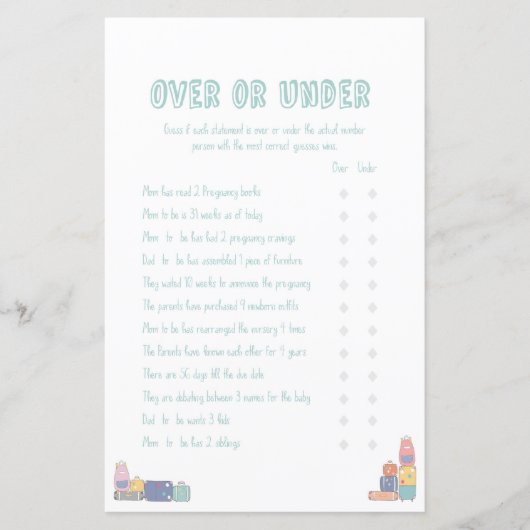 Over Under Adventure Baby Shooting Game (Vorderseite)