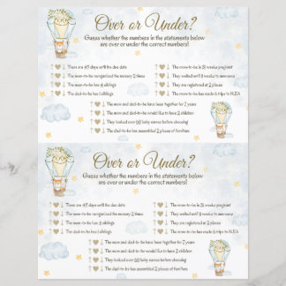 Over Under Baby Showgame - Heißluftballon