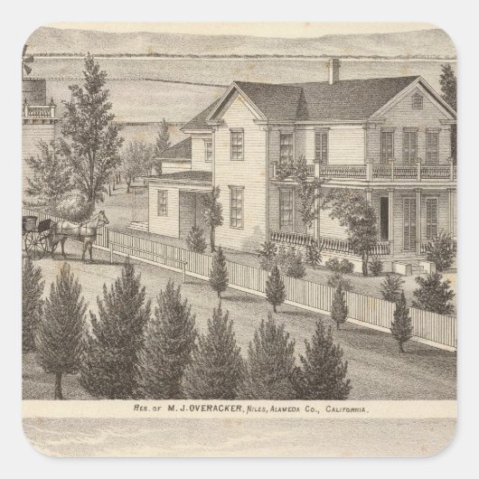 Overacker, Emerson Residenzen Quadratischer Aufkleber (Vorderseite)