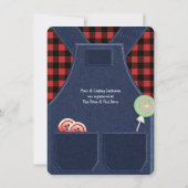 Overalls und Flannel Niedlich als Button Baby Dusc Einladung (Rückseite)