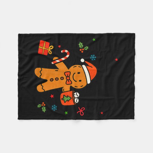 Overbaked & Over It Christmas Cookies Gingerbr Fleecedecke (Vorderseite (Horizontal))