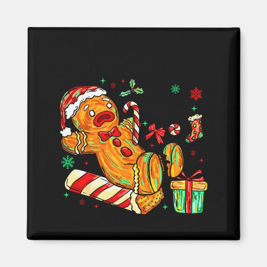 Overbaked And Over It Gingerbread Christmas Baking Magnet (Vorne)