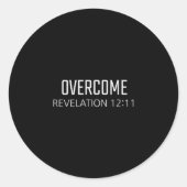 Overcome - Revelation 12_11 Bible Religious Verse  Runder Aufkleber (Vorderseite)