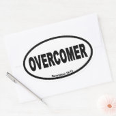 Overcomer Rev 12:11 Euro Style Ovaler Aufkleber (Umschlag)