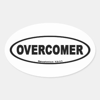Overcomer Rev 12:11 Euro Style Ovaler Aufkleber