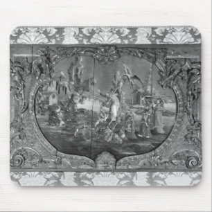 Overdoor Platte mit chinesischem Thema, c.1730 Mousepad