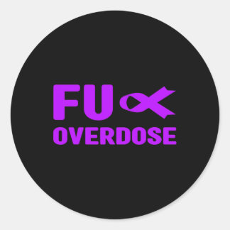 Overdose - Addiction Awareness3 Runder Aufkleber