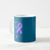 Overdose Awareness Month Purple Ribbon Heart Suprt Kaffeetasse (Vorderseite Links)
