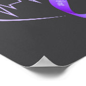 Overdose Awareness Month Purple Ribbon Heart Suprt Poster (Ecke)