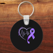 Overdose Awareness Month Purple Ribbon Heart Suprt Schlüsselanhänger (Vorderseite)