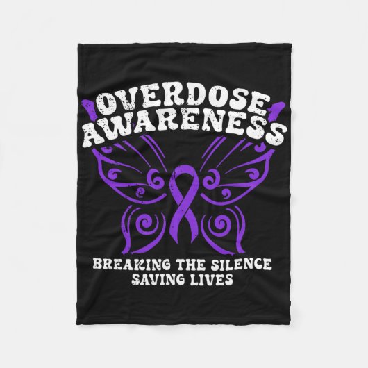 Overdose Awareness Purple Ribbon Drug Addiction 10 Fleecedecke (Vorderseite)