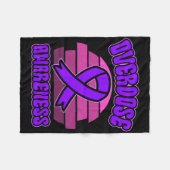 Overdose Awareness Purple Ribbon Drug Addiction 31 Fleecedecke (Vorderseite (Horizontal))