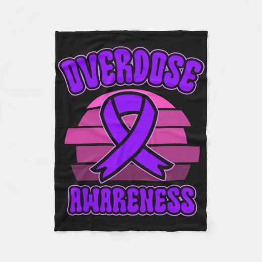 Overdose Awareness Purple Ribbon Drug Addiction 31 Fleecedecke (Vorderseite)