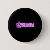 Overdose Awareness Purple Ribbon Drug Addiction 32 Button (Vorderseite)