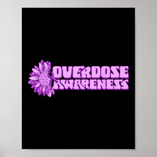 Overdose Awareness Purple Ribbon Drug Addiction 32 Poster (Vorne)