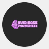 Overdose Awareness Purple Ribbon Drug Addiction 32 Runder Aufkleber (Vorderseite)
