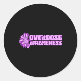 Overdose Awareness Purple Ribbon Drug Addiction 32 Runder Aufkleber