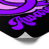 Overdose Awareness Purple Ribbon Drug Addiction 93 Poster (Ecke)