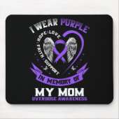 Overdose Awareness Shirt In Memory Of Mom Purple R Mousepad (Vorne)