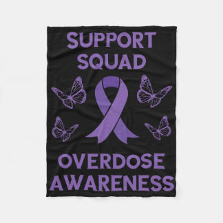 Overdose Awareness Support Squad Butterfly Purple  Fleecedecke