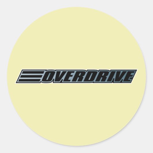 Overdrive - Race Car Automobile Slogan Runder Aufkleber (Vorderseite)