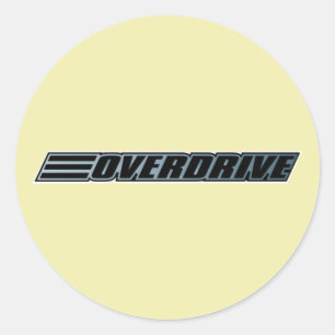 Overdrive - Race Car Automobile Slogan Runder Aufkleber