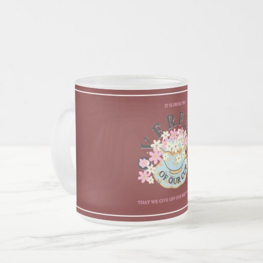 OVERFLOW Frosted Glass Mug by Adiela Akoo Mattglastasse (Vorderseite Links)