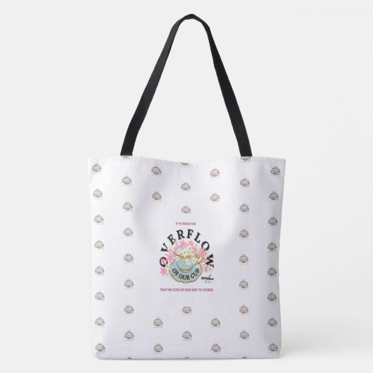 OVERFLOW Weiße Tasche entworfen von Poet Adiela Ak (Rückseite)