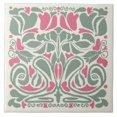 Overgrowth Symmetrical Hand-illustrated Fliese (Vorderseite)