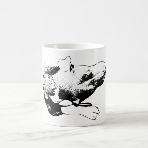 Overhead Calm - Pitbull Mix mit Paw Kaffeetasse