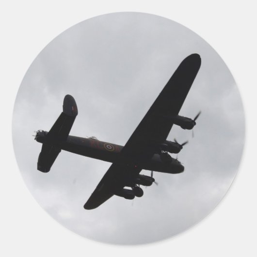 Overhead für Lancaster-Bomber Runder Aufkleber (Vorderseite)