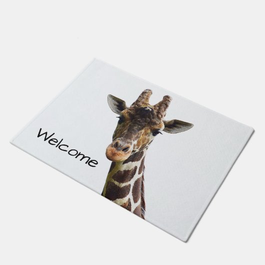 Overhead Giraffe Welcome Mat Fußmatte (Schrägansicht)