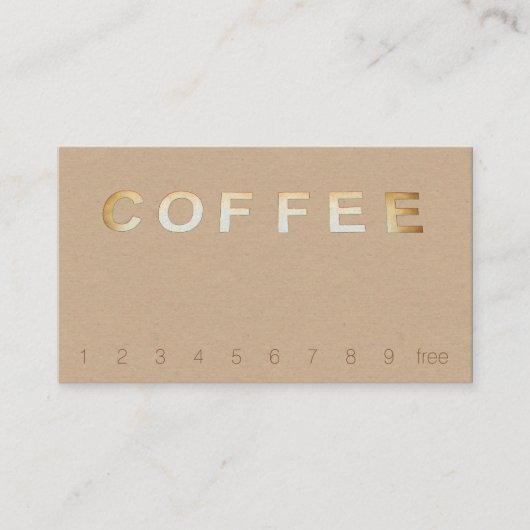 Overhead Kaffee Sign Letters Loyalität Textur Treuekarte (Vorderseite)