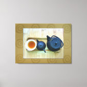 Overhead noch Leben Vintag Tee Einstellung Foto Leinwanddruck (Vorderseite)