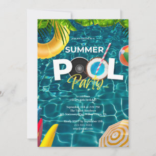 Overhead Pool Party Geburtstagseinladung Einladung