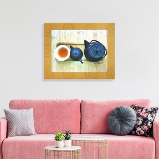 Overhead Stillleben Rustikaler Tee Einstellung Fot Leinwanddruck (Insitu (Wohnzimmer))