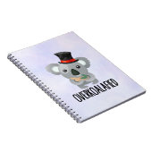 Overkoalafied Pun Niedlich Koala in Top Hat Notizblock (Rechte Seite)