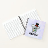 Overkoalafied Pun Niedlich Koala in Top Hat Notizbuch (Innenseite)