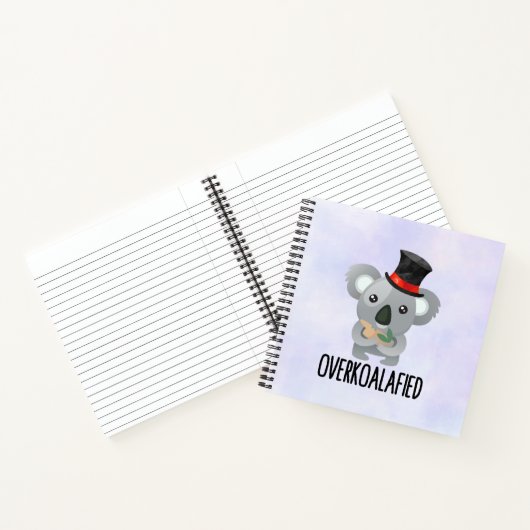 Overkoalafied Pun Niedlich Koala in Top Hat Notizbuch (Innenseite)