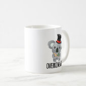 Overkoalafied Pun Niedlich Koala in Top Hat Overko Kaffeetasse (VorderseiteRechts)