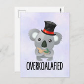 Overkoalafied Pun Niedlich Koala in Top Hat Postkarte (Vorne/Hinten)