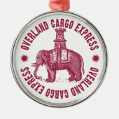 Overland Cargo Express Elephant Ornament Aus Metall (Vorne)