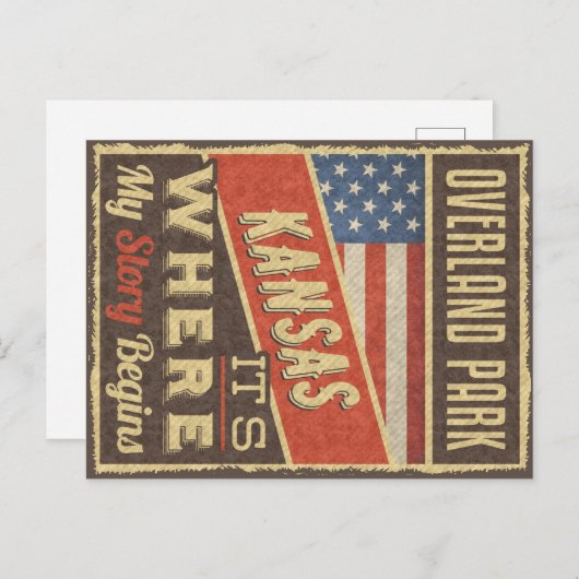 Overland Park Kansas Postkarte (Vorne/Hinten)